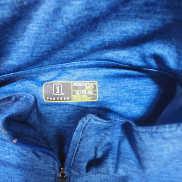 PGA TOUR Shirt Men's XL Blue Striped Half Zip Mock Neck Long Sleeve Pullover - Picture 3 of 9